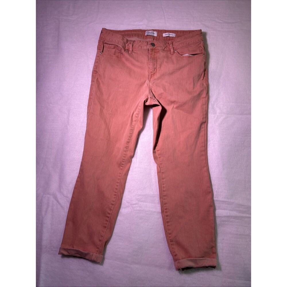 Jessica Simpson Jeans Womens 12/31 Salmon Ankle Crop Skinny Mid Rise Stretchy